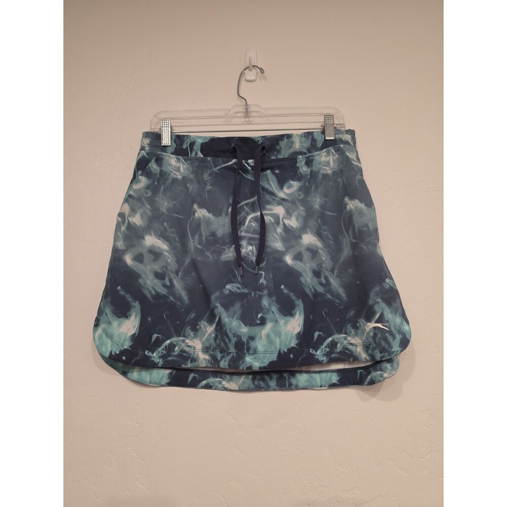 Slazenger Womens Golf Skort Skirt Shorts Blue Teal Smoke Print Size Medium